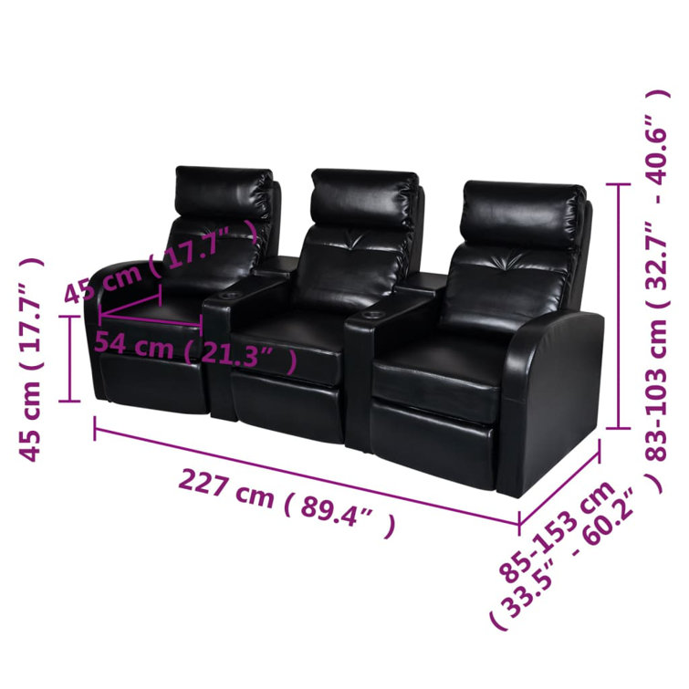 Home theater discount seating 3 seat